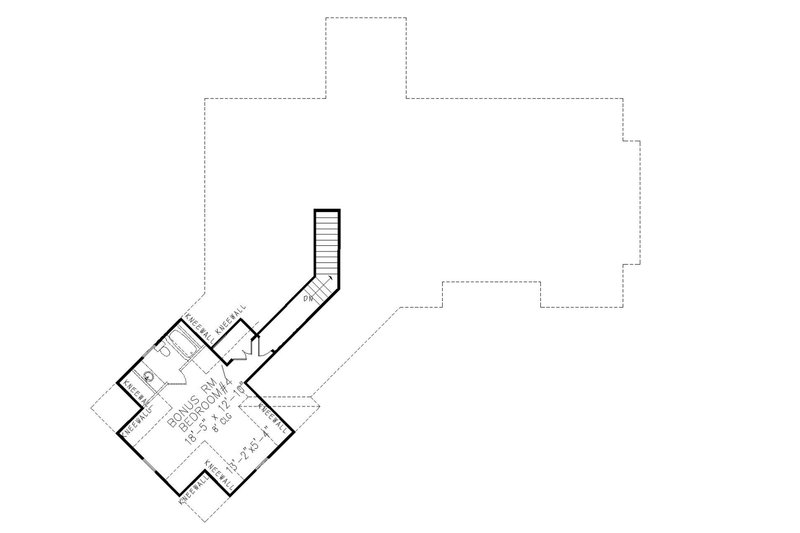 House Blueprint - Floor Plan - Upper Floor for Craftsman House Plan #54-408 - 3 bed, 2 bath