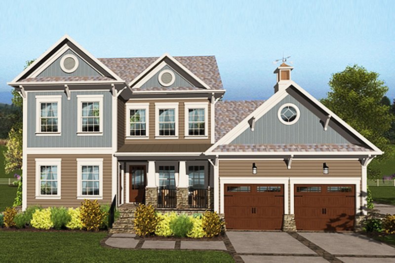 House Blueprint - Craftsman Exterior - Front Elevation Plan #56-707