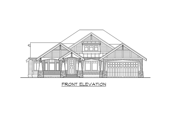 Exterior - Other Elevation for Craftsman House Plan #132-199 - 3 bed, 2 bath