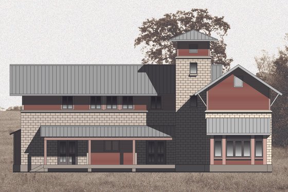 Exterior - Front Elevation for Farmhouse House Plan #531-2 - 4 bed, 4 bath