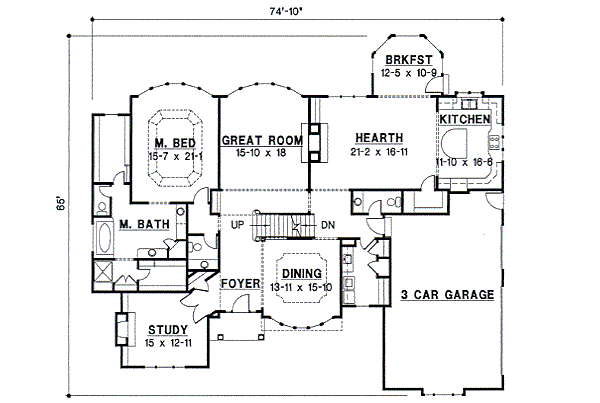 European Floor Plan - Main Floor Plan #67-300