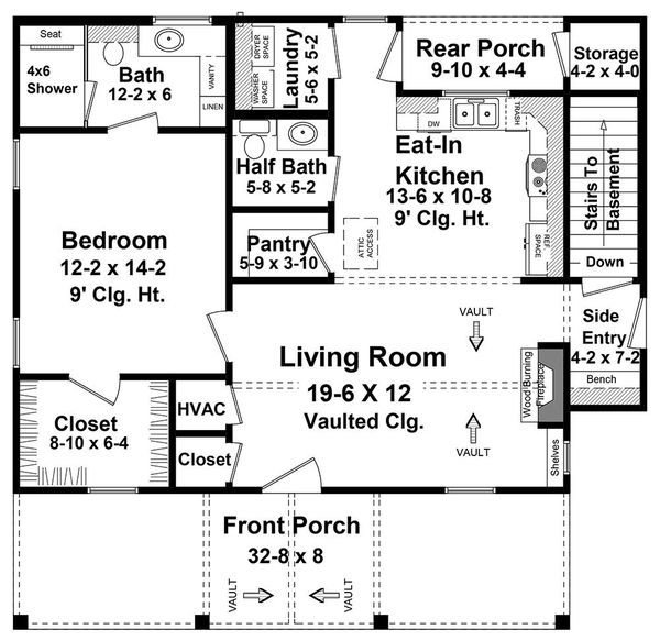 House Design - Country Floor Plan - Main Floor Plan #21-465