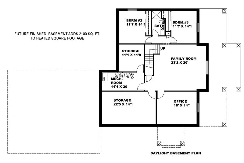 Dream House Plan - Floor Plan - Lower Floor for Craftsman House Plan #117-883 - 3 bed, 2.5 bath