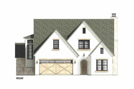 Exterior - Front Elevation 7 for European House Plan #1096-83 - 4 bed, 3 bath
