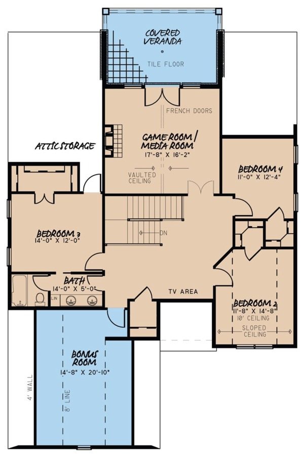 Home Plan - European Floor Plan - Upper Floor Plan #923-57
