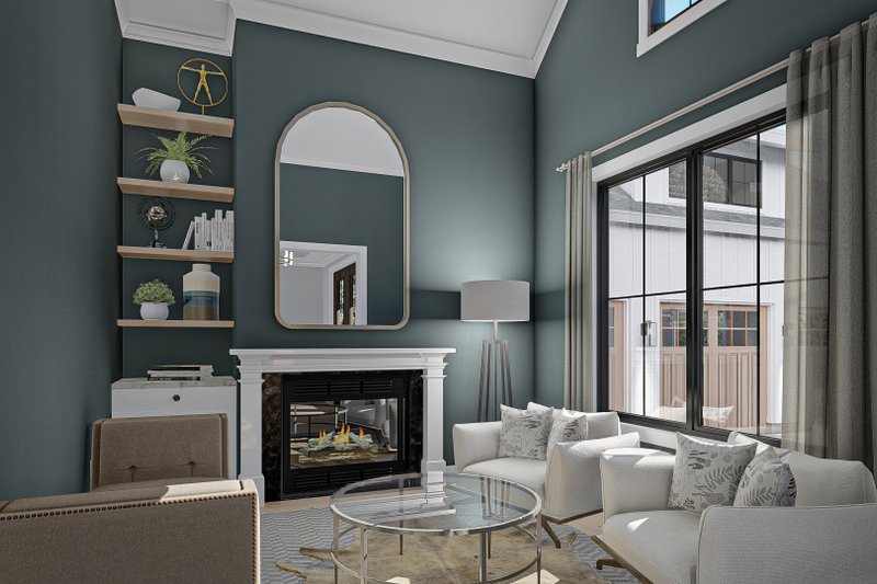 House Design - Interior - Family Room for Farmhouse House Plan #455-263 - 4 bed, 3.5 bath