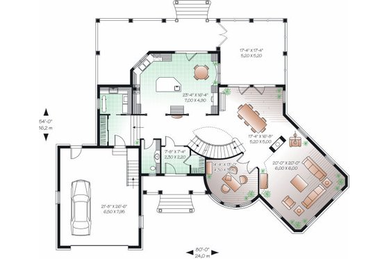 Floor Plan - Main Floor for European House Plan #23-843 - 6 bed, 3.5 bath