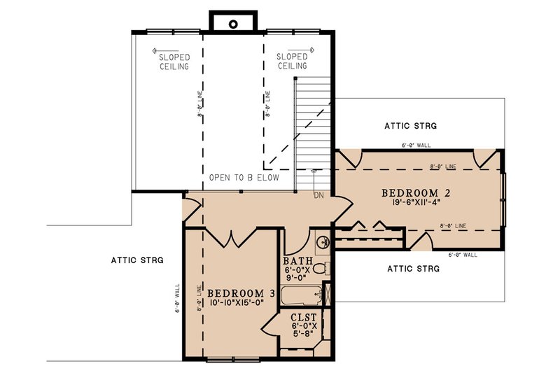 House Blueprint - Floor Plan - Upper Floor for Craftsman House Plan #923-310 - 3 bed, 2.5 bath