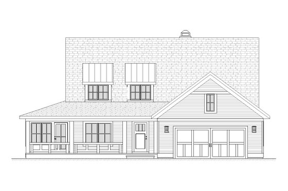 Exterior - Front Elevation 3 for Farmhouse House Plan #901-39 - 3 bed, 2.5 bath