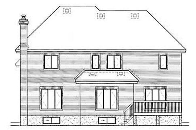 Dream House Plan - Exterior - Rear Elevation for European House Plan #25-257 - 4 bed, 2.5 bath