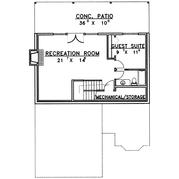 Dream House Plan - Modern Floor Plan - Lower Floor Plan #117-375