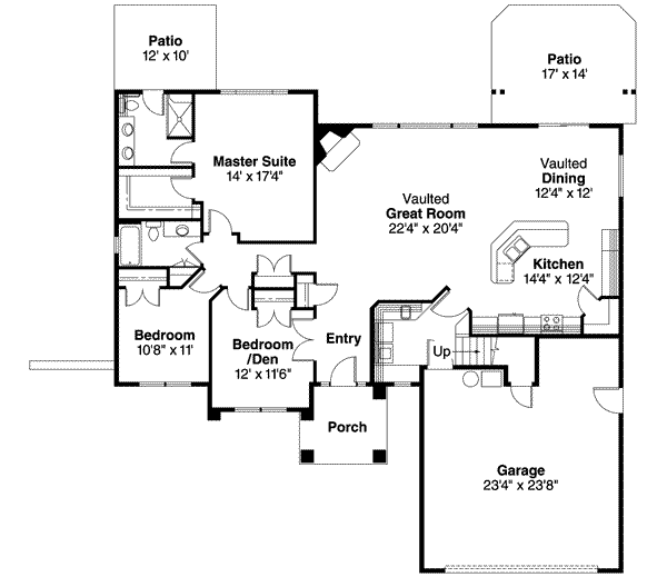 House Plan Design - Mediterranean Floor Plan - Main Floor Plan #124-436