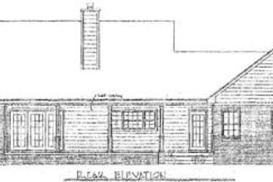 Exterior - Rear Elevation for Country House Plan #14-122 - 3 bed, 2 bath