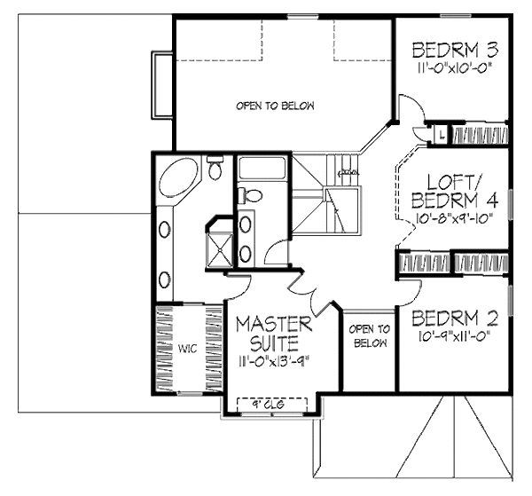 House Plan Design - European Floor Plan - Upper Floor Plan #320-451