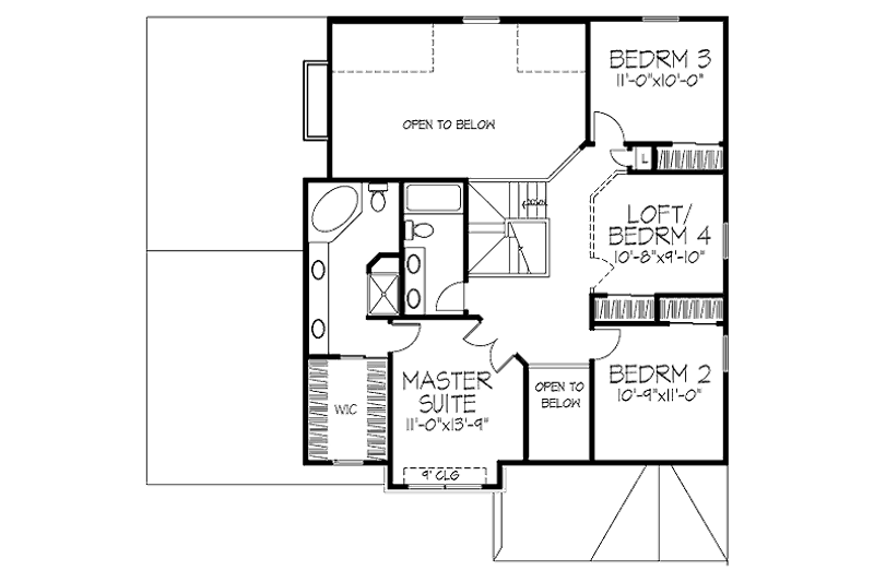 Dream House Plan - Floor Plan - Upper Floor for European House Plan #320-451 - 3 bed, 2.5 bath