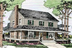 Country Exterior - Front Elevation Plan #406-249