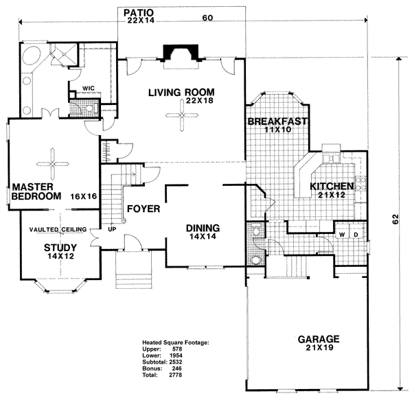 Architectural House Design - European Floor Plan - Main Floor Plan #56-196