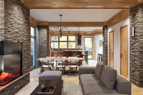 Interior - Family Room 2 for Contemporary House Plan #54-675 - 3 bed, 2 bath