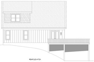 Exterior - Rear Elevation for Traditional House Plan #932-478 - 3 bed, 2.5 bath