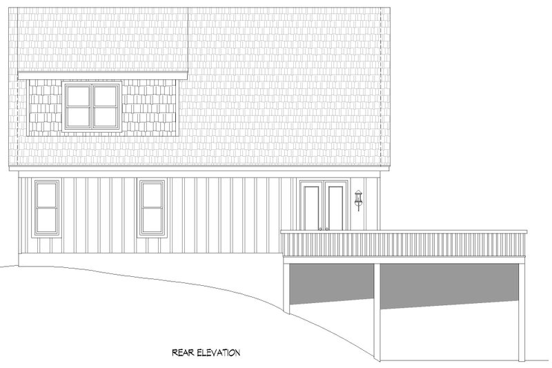 House Blueprint - Exterior - Rear Elevation for Traditional House Plan #932-478 - 3 bed, 2.5 bath