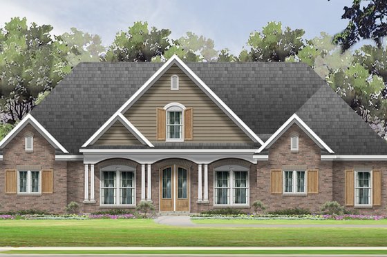 Exterior - Front Elevation for Traditional House Plan #424-422 - 4 bed, 4.5 bath