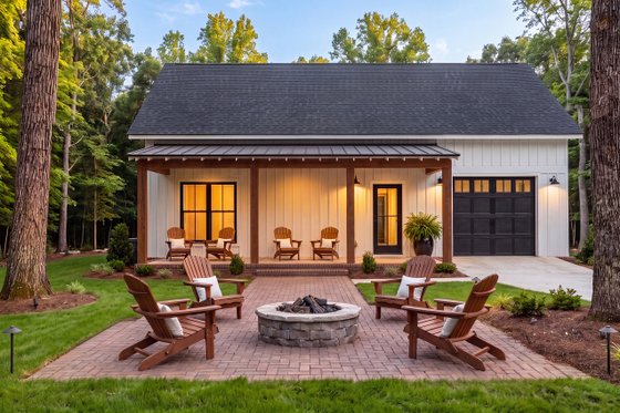 Exterior - Rear Elevation for Barndominium House Plan #430-444 - 2 bed, 2 bath