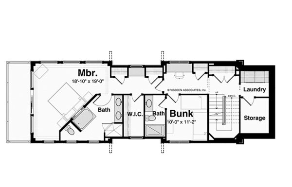 Contemporary Floor Plan - Upper Floor Plan #928-249