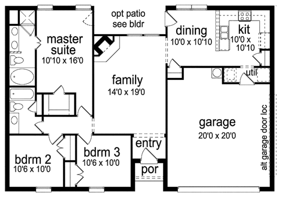House Plan Design - Ranch Floor Plan - Main Floor Plan #84-663