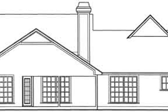 Exterior - Rear Elevation for Country House Plan #42-328 - 3 bed, 2 bath