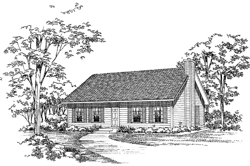 Home Plan - Exterior - Front Elevation 3 for Country House Plan #72-1036 - 4 bed, 3 bath