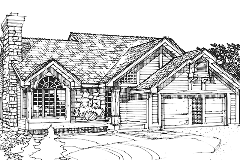Architectural House Design - Prairie Exterior - Front Elevation Plan #320-1126