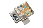 European Style House Plan - 3 Beds 1 Baths 1621 Sq/Ft Plan #25-4681 