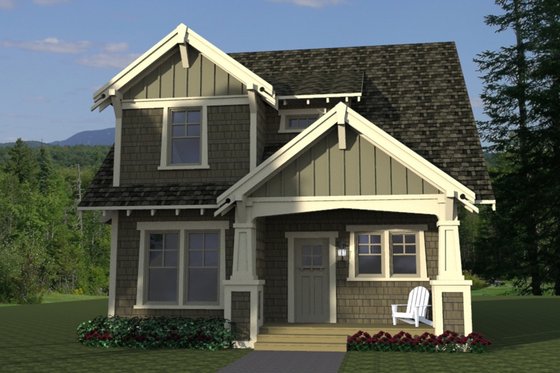 Exterior - Front Elevation for Bungalow House Plan #51-567 - 3 bed, 2.5 bath