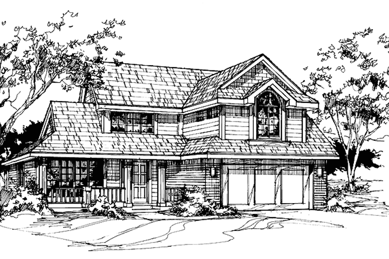 Architectural House Design - Craftsman Exterior - Front Elevation Plan #320-718