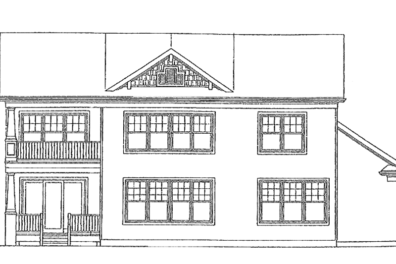 House Blueprint - Exterior - Rear Elevation for Craftsman House Plan #453-216 - 3 bed, 3.5 bath