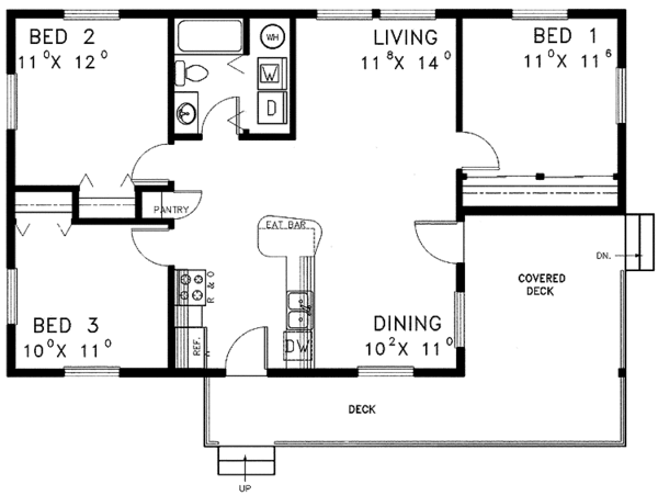 House Blueprint - Country Floor Plan - Main Floor Plan #60-828