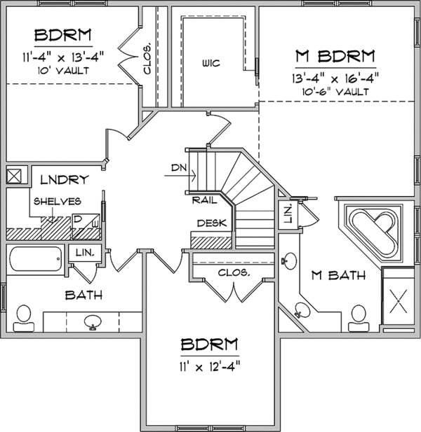 Architectural House Design - Prairie Floor Plan - Upper Floor Plan #981-11