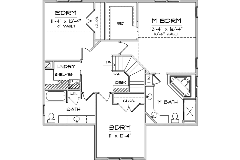 Dream House Plan - Floor Plan - Upper Floor for Prairie House Plan #981-11 - 3 bed, 2.5 bath
