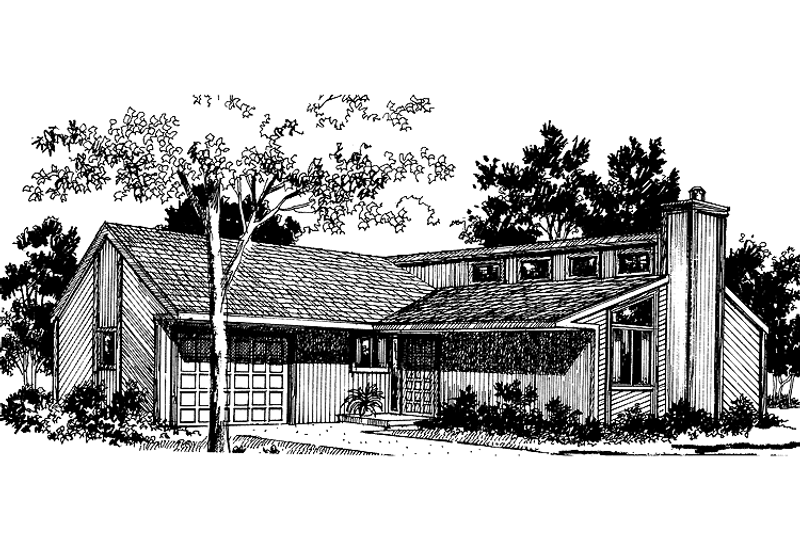 House Blueprint - Contemporary Exterior - Front Elevation Plan #320-771