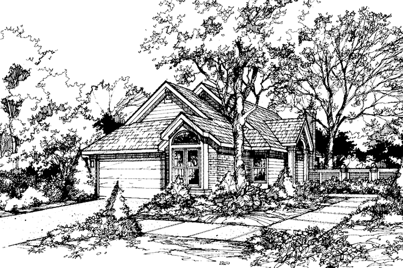 Home Plan - Exterior - Front Elevation 3 for Ranch House Plan #320-747 - 2 bed, 2 bath