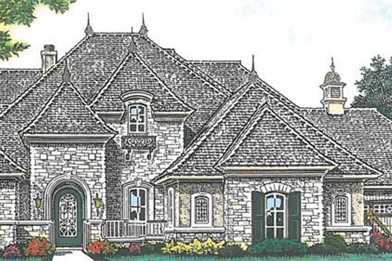 House Plan Design - Exterior - Front Elevation 3 for European House Plan #310-1276 - 4 bed, 3.5 bath