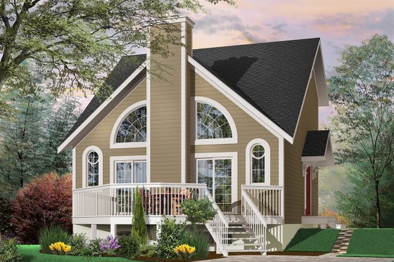 Exterior - Front Elevation 4 for Modern House Plan #23-2029 - 1 bed, 1.5 bath