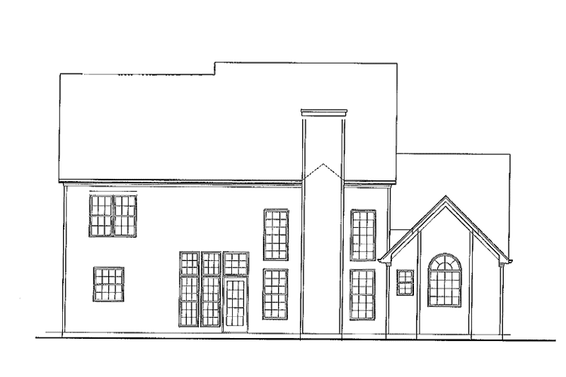 House Plan Design - Exterior - Rear Elevation for Traditional House Plan #54-221 - 4 bed, 2.5 bath