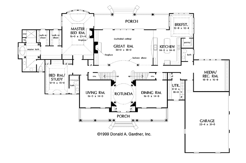 Home Plan - Floor Plan - Main Floor for Classical House Plan #929-442 - 4 bed, 4.5 bath