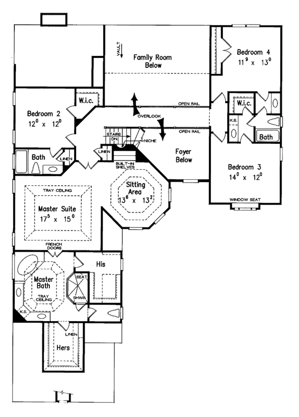 House Plan Design - Mediterranean Floor Plan - Upper Floor Plan #927-202