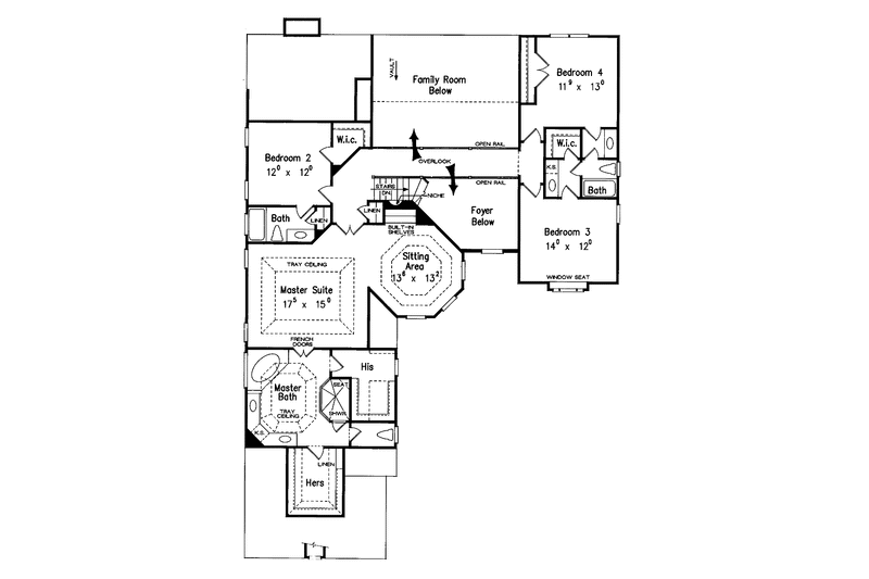 Architectural House Design - Floor Plan - Upper Floor for Mediterranean House Plan #927-202 - 5 bed, 4.5 bath