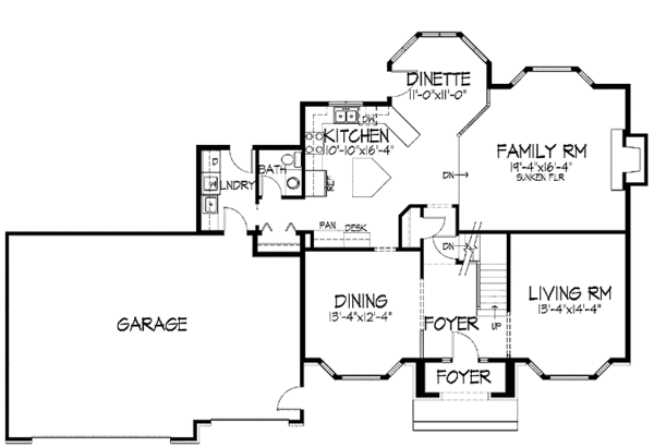 House Plan Design - European Floor Plan - Main Floor Plan #51-922