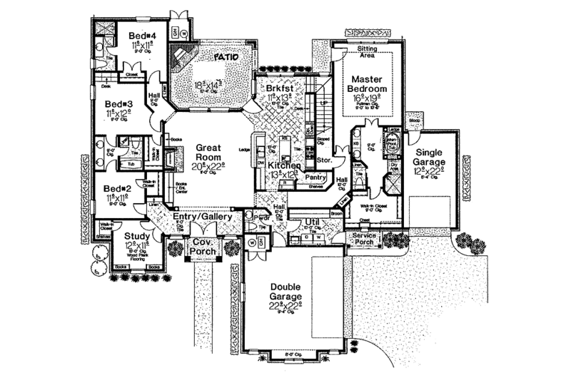 Dream House Plan - Floor Plan - Main Floor for Traditional House Plan #310-1234 - 4 bed, 3.5 bath
