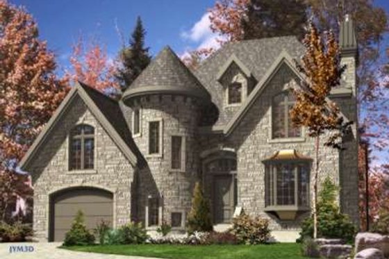 Exterior - Front Elevation for European House Plan #138-146 - 3 bed, 1.5 bath