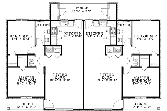 Floor Plan - Main Floor for Ranch House Plan #17-3249 - 4 bed, 2 bath